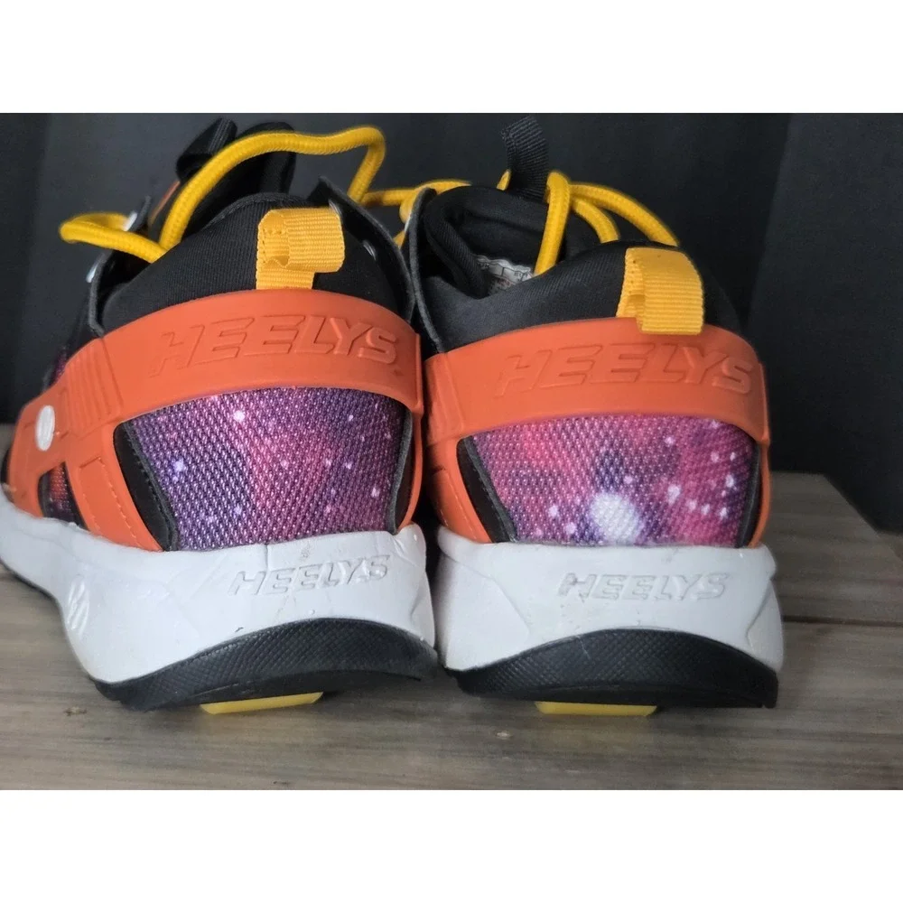 HEELYS Force Galaxy Roller Shoes Sneakers Orange Black Youth Sz 6